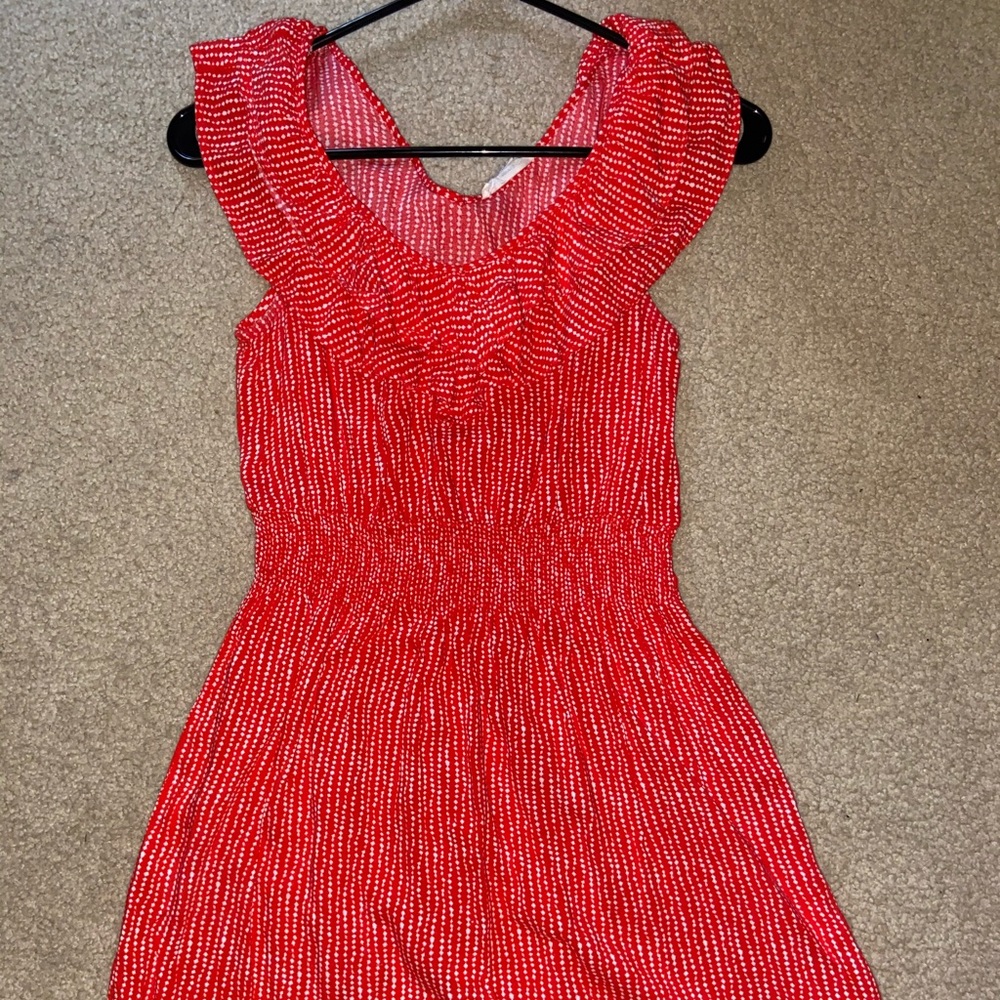 Forever 21 red polka dot short sleeve summer dress